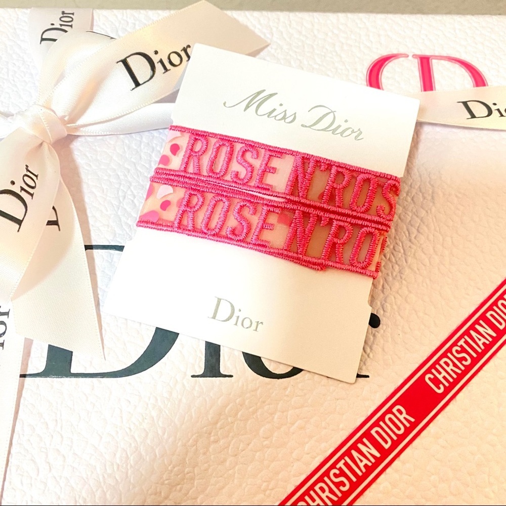 Dior Pink Ribbon Bracelet Roses - Picture 1 of 2